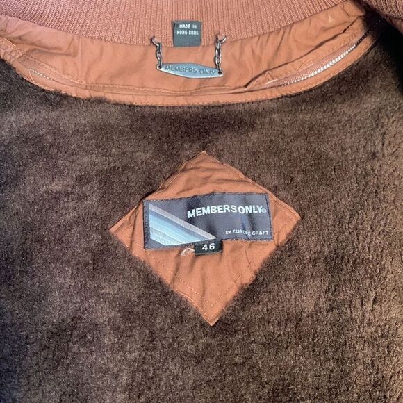 Brown Member's Only Classic Racer Jacket with Detachable Fuzzy Lining Size 46 - Picture 5 of 11